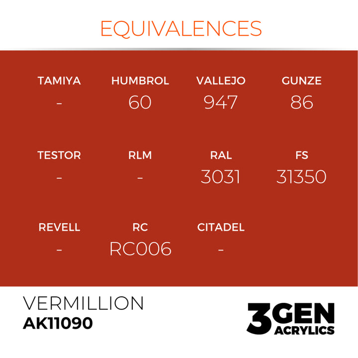3GEN Acrylics: Vermillion (AK Interactive) (AK11090)