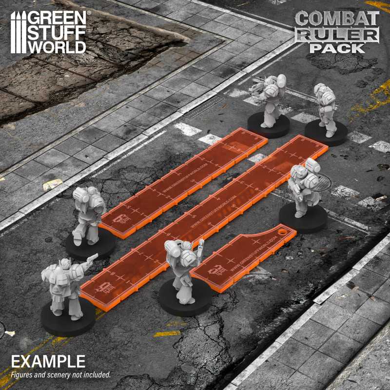 3-6-9 Combat Ruler Pack - Fluor Orange (Green Stuff World)