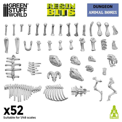 3D printed set - Animal Bones 1:48 (Green Stuff World)