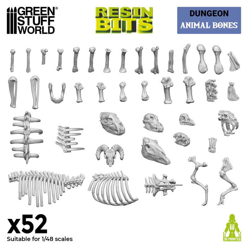 3D printed set - Animal Bones 1:48 (Green Stuff World)