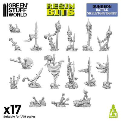 3D printed set - Battle Skeleton Bones 1:48 (Green Stuff World)