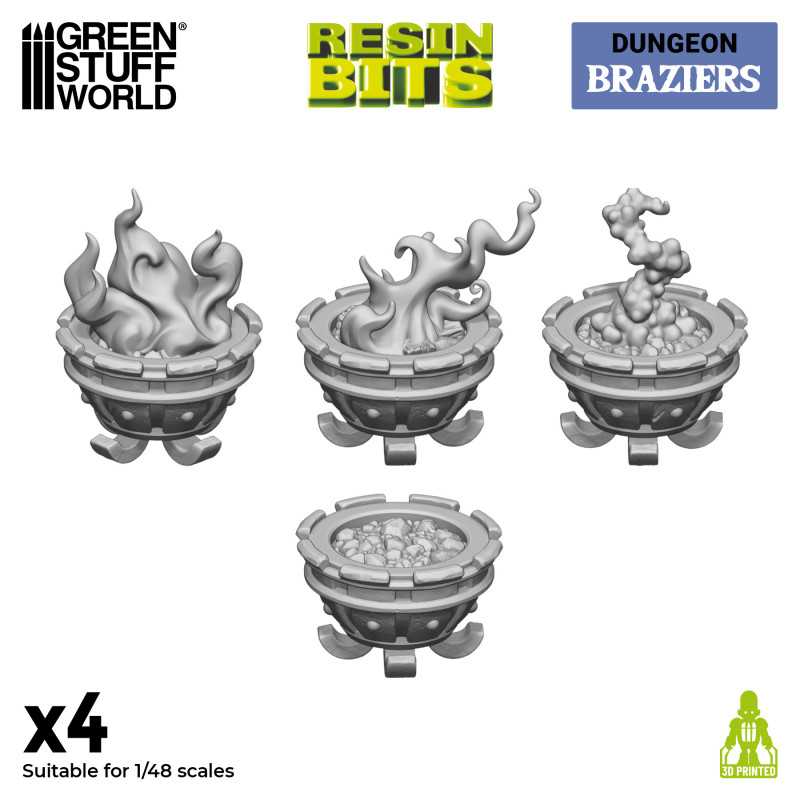 3D printed set - Braziers (Green Stuff World)