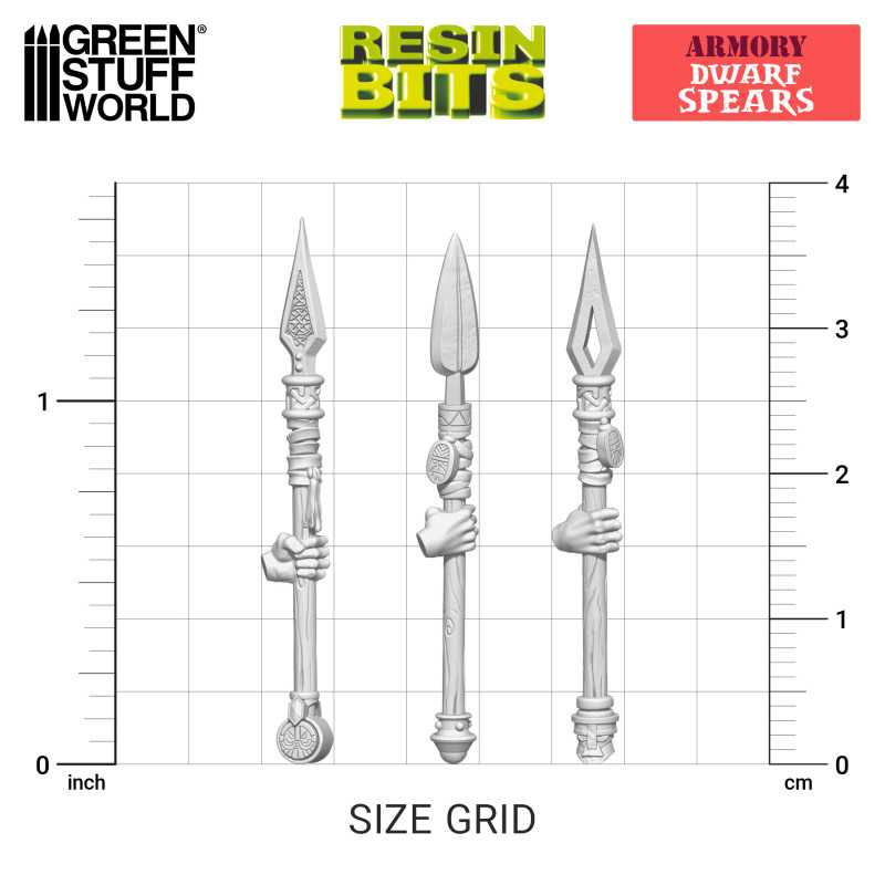 3D printed set - Dwarf Spears (Green Stuff World)