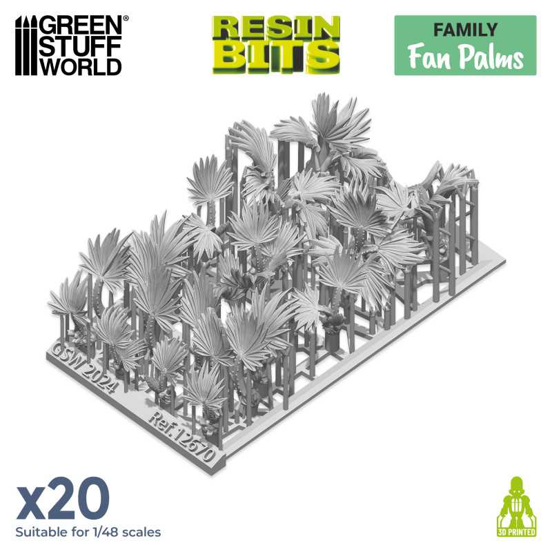 3D printed set - Fan Palms (Green Stuff World)