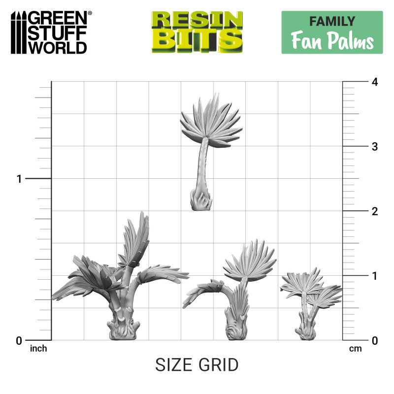 3D printed set - Fan Palms (Green Stuff World)