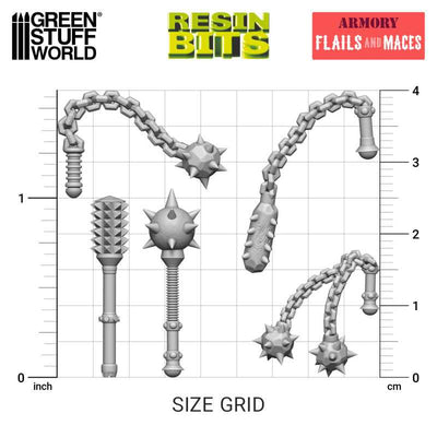 3D printed set - Flails and Maces (Green Stuff World)