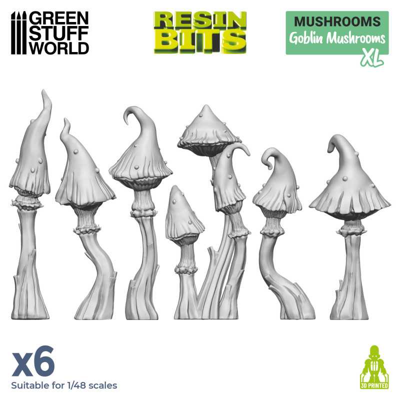 3D printed set - Goblin Mushrooms XL (Green Stuff World)