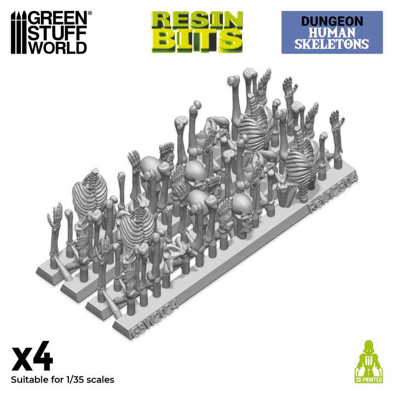 3D printed set - Human Skeletons 1:35 (Green Stuff World)