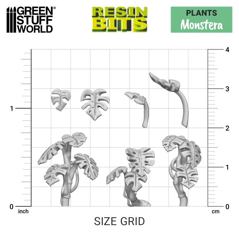 3D printed set - Monstera Plant (Green Stuff World)