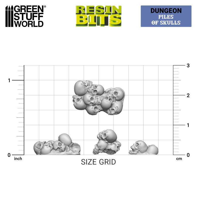 3D printed set - Piles of Skulls 1:48 (Green Stuff World)