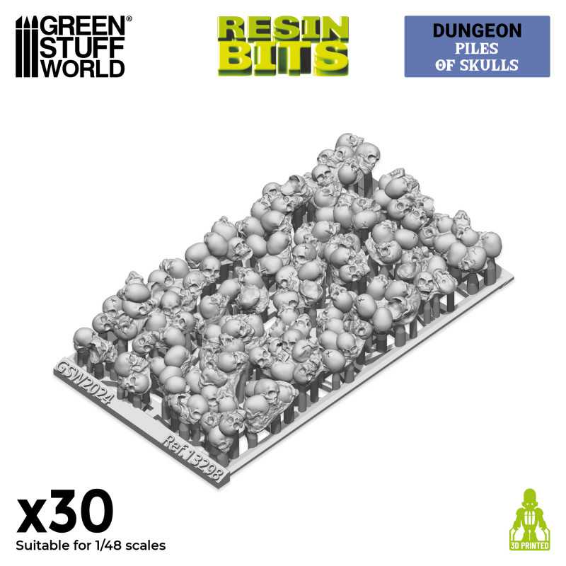 3D printed set - Piles of Skulls 1:48 (Green Stuff World)