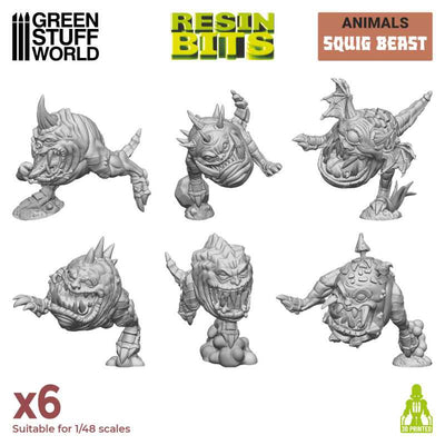 3D printed set - Squig beasts (Green Stuff World)