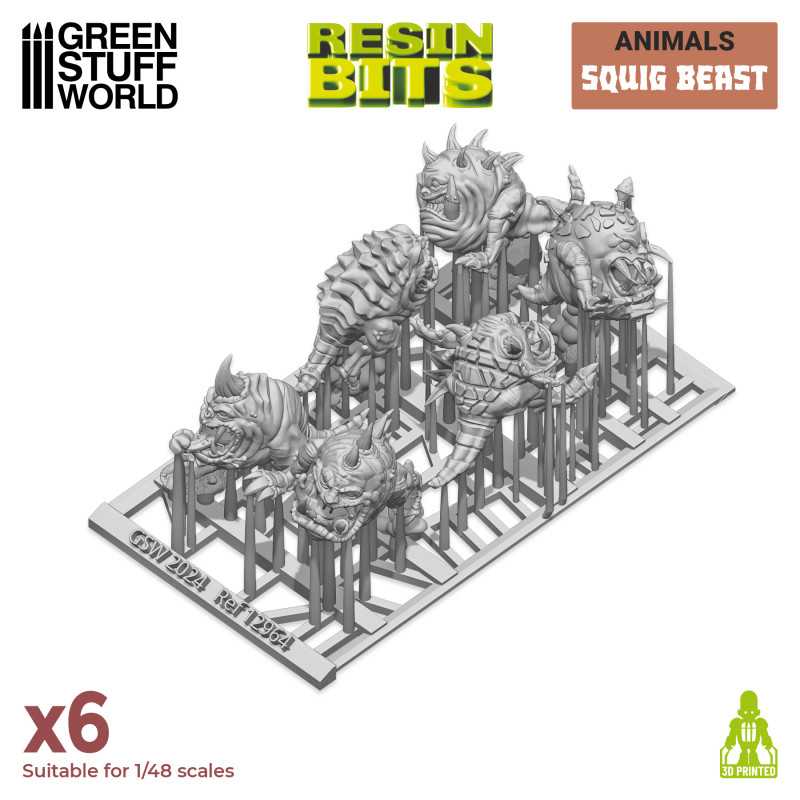 3D printed set - Squig beasts (Green Stuff World)