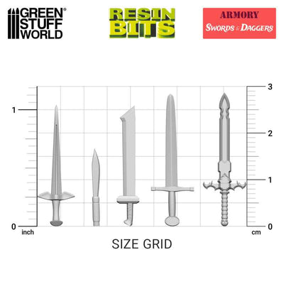 3D printed set - Swords & Daggers (Green Stuff World)