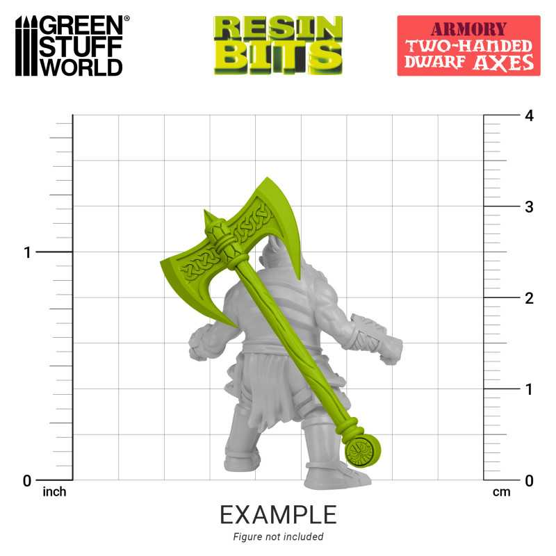 3D printed set - Two Handed Dwarf Axes (Green Stuff World)