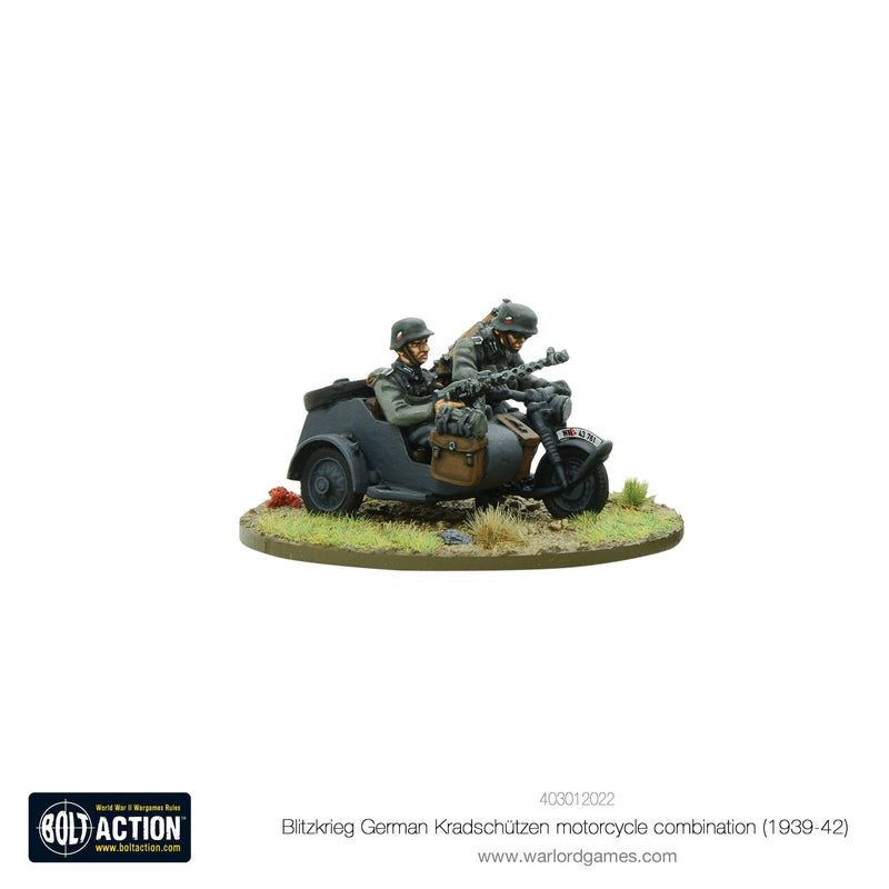 Bolt Action: Blitzkrieg German Kradschutzen Motorcycle combination (1939-1942)