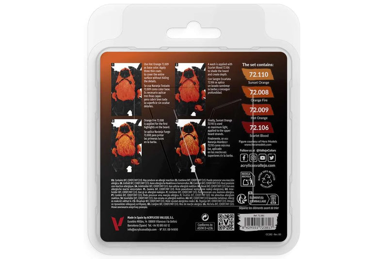 Vallejo Game Color: orange color set, 4x18ml