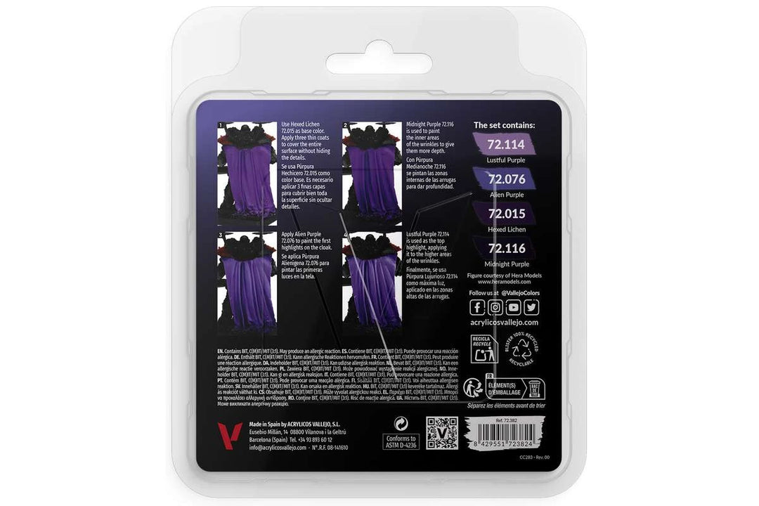 Vallejo Game Color: purple color set, 4x18ml