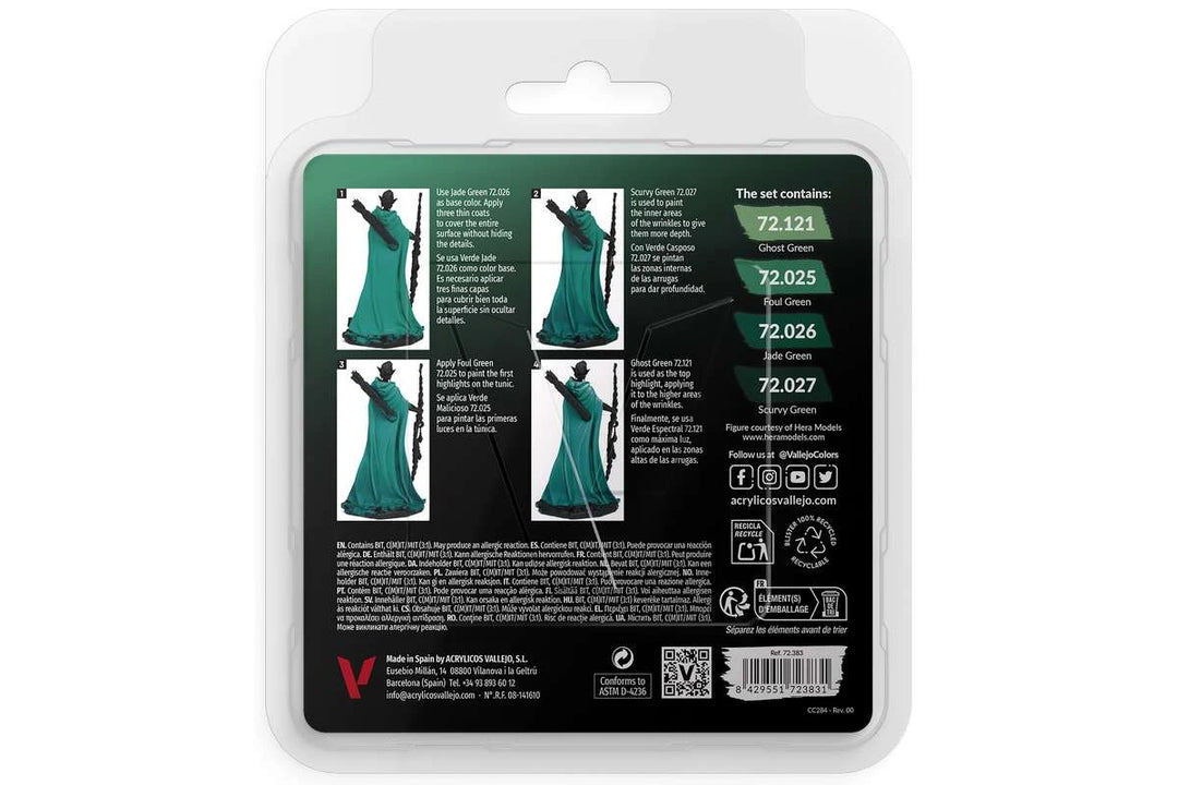 Vallejo Game Color: cold green color set, 4x18ml