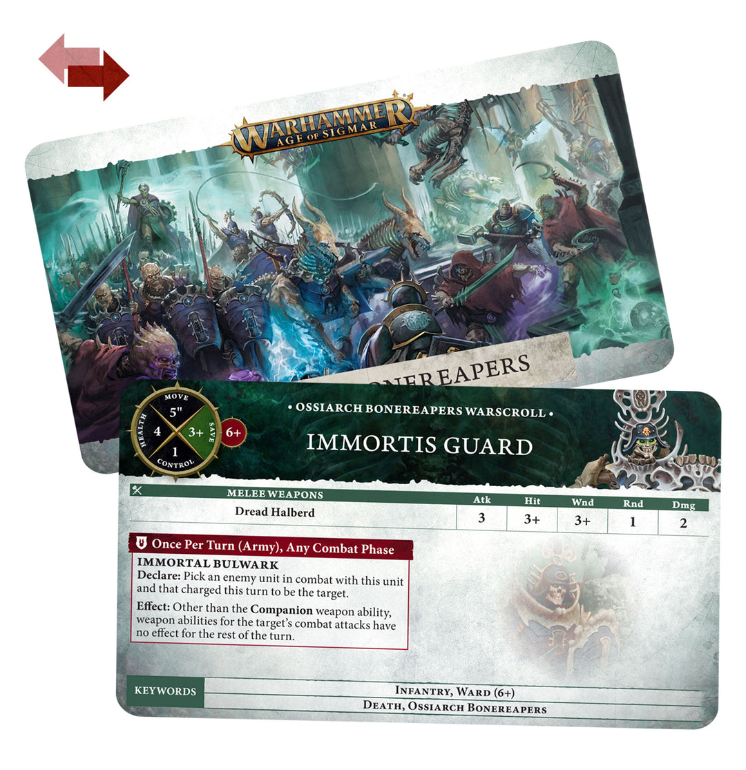 Warhammer Age of Sigmar: Ossiarch Bonereapers Warscroll Cards