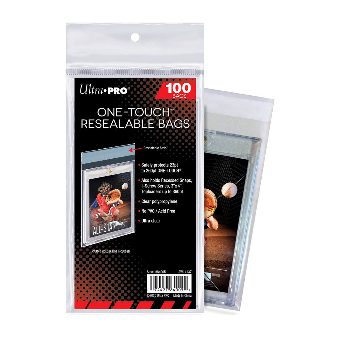 ONE-TOUCH Resealable Bags, Fits up to 260PT (100ct) (Ultra PRO)