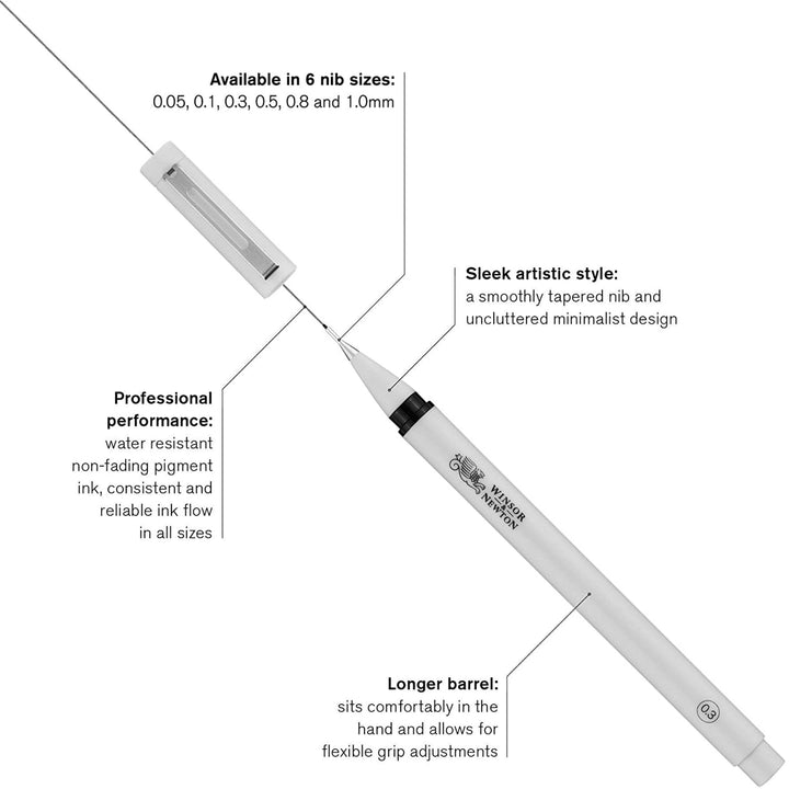 Winsor & Newton Graphic Marker Fineliner Black 0.1mm