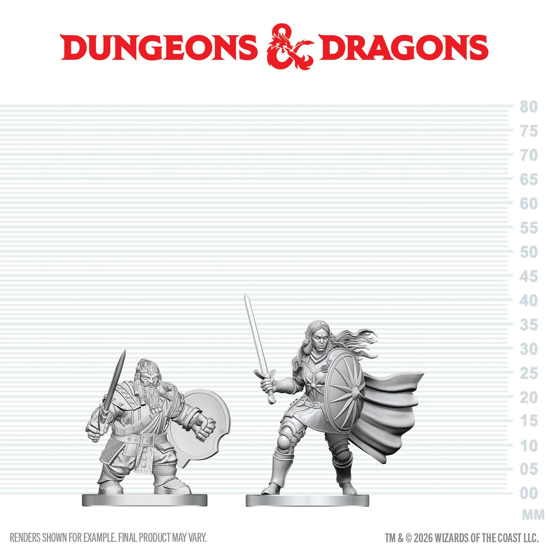 Dungeons & Dragons - Nolzur's Marvelous Miniatures: Dwarf Fighter & Orc Paladin
