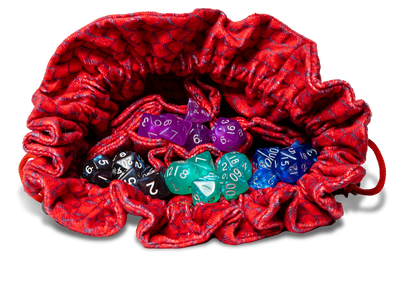 Velvet Dice Bag: Dragon Storm - Red