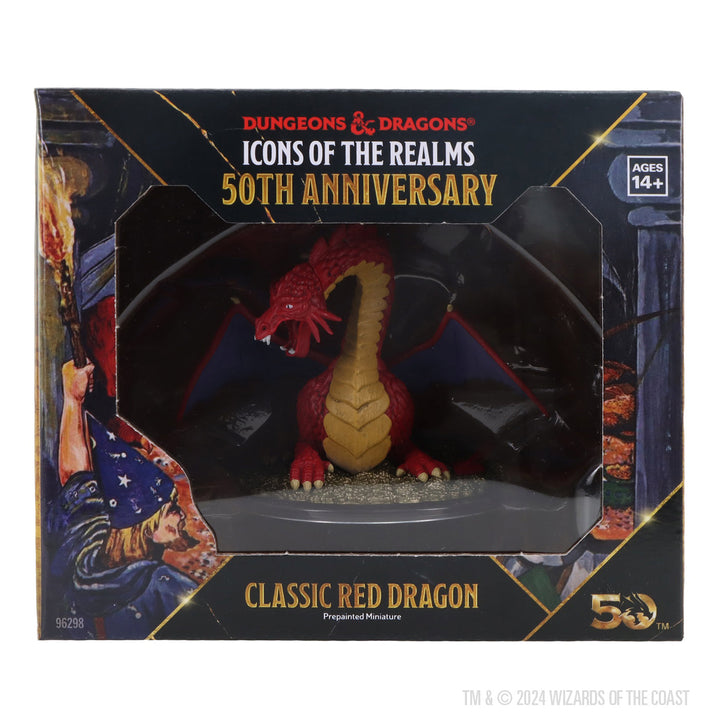 Dungeons & Dragons: Icons of the Realms: 50th Anniversary - Classic Red Dragon Boxed Miniature