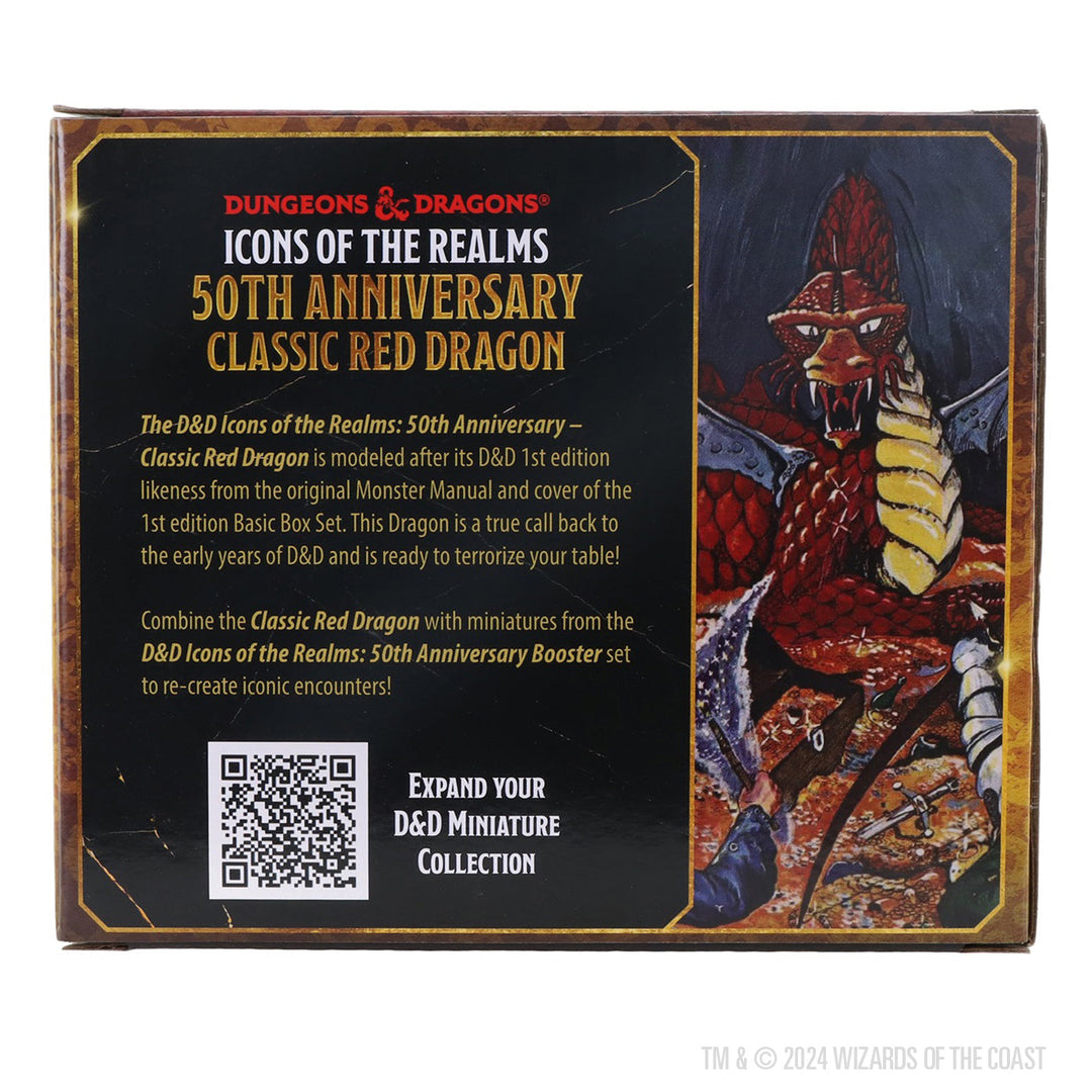 Dungeons & Dragons: Icons of the Realms: 50th Anniversary - Classic Red Dragon Boxed Miniature