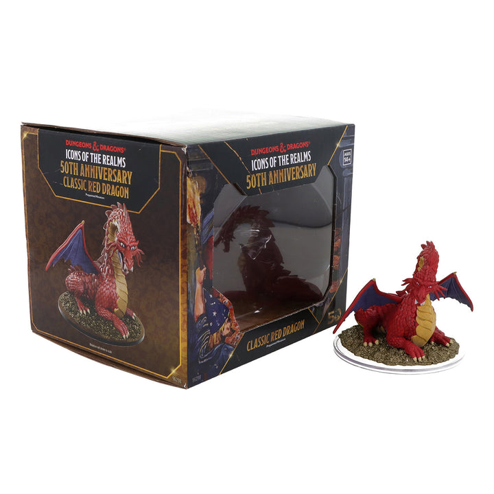 Dungeons & Dragons: Icons of the Realms: 50th Anniversary - Classic Red Dragon Boxed Miniature