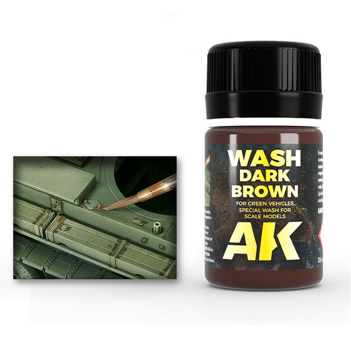 Wash: Dark Brown for Green Vehicles (AK Interactive) (AK045)