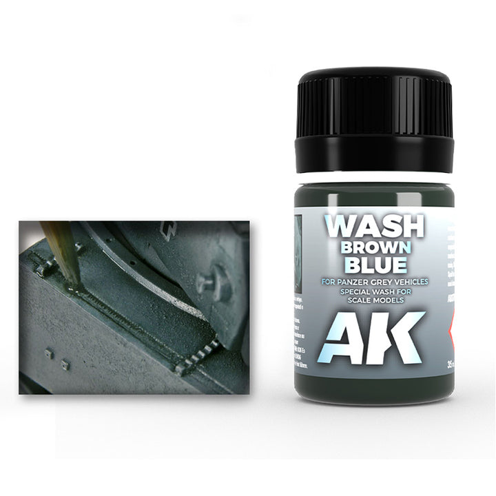 Wash: Brown Blue for Panzer Grey Vehicles (AK Interactive) (AK070)
