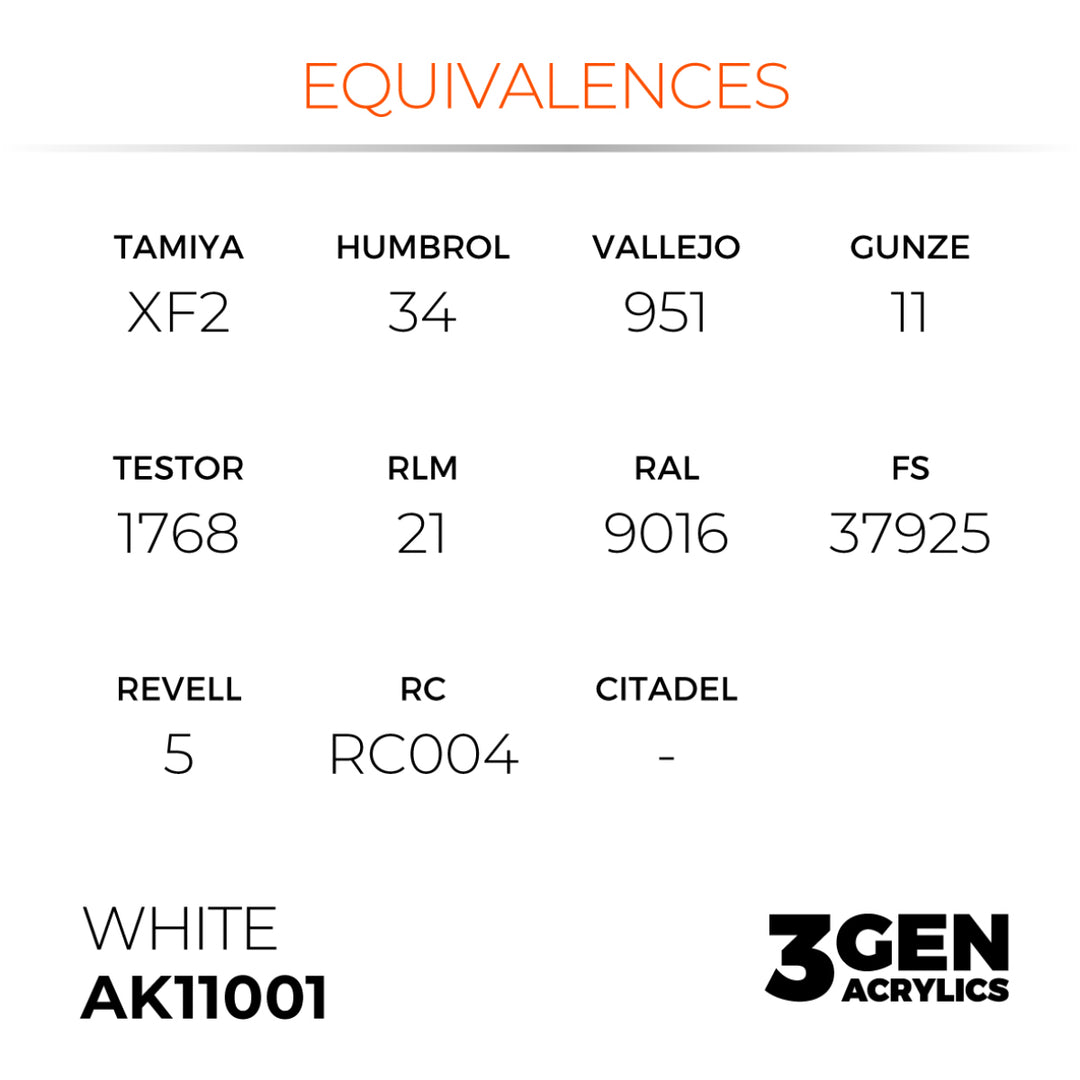 3GEN Acrylics: White - Intense (AK Interactive) (AK11001)