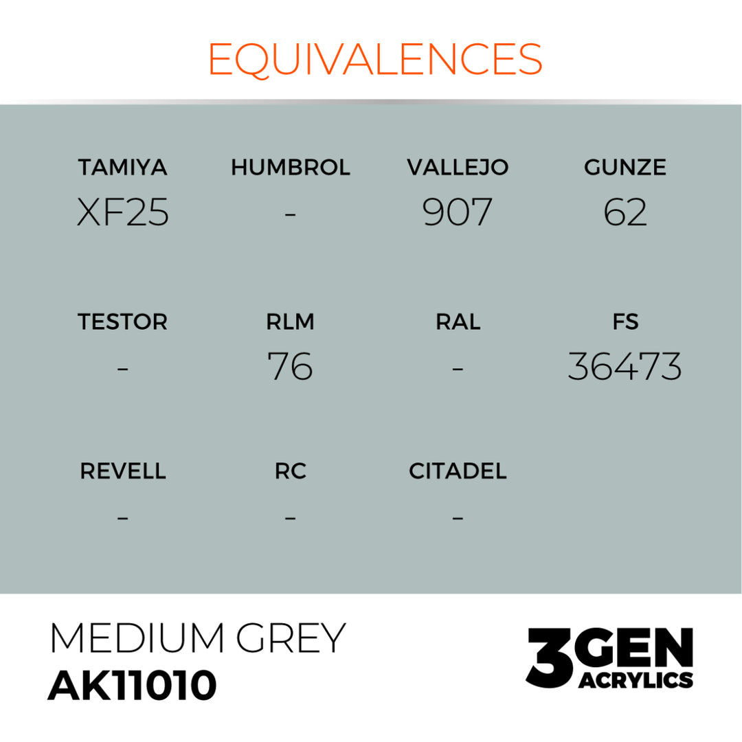 3GEN Acrylics: Medium Grey (AK Interactive) (AK11010)