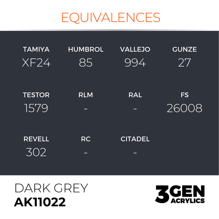 3GEN Acrylics: Dark Grey (AK Interactive) (AK11022)