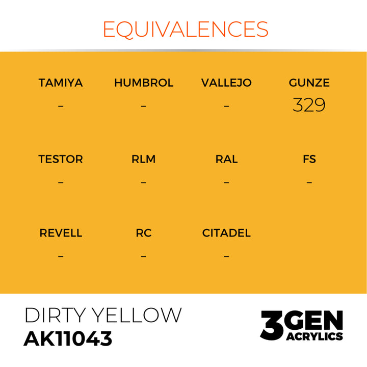 3GEN Acrylics: Dirty Yellow (AK Interactive) (AK11043)