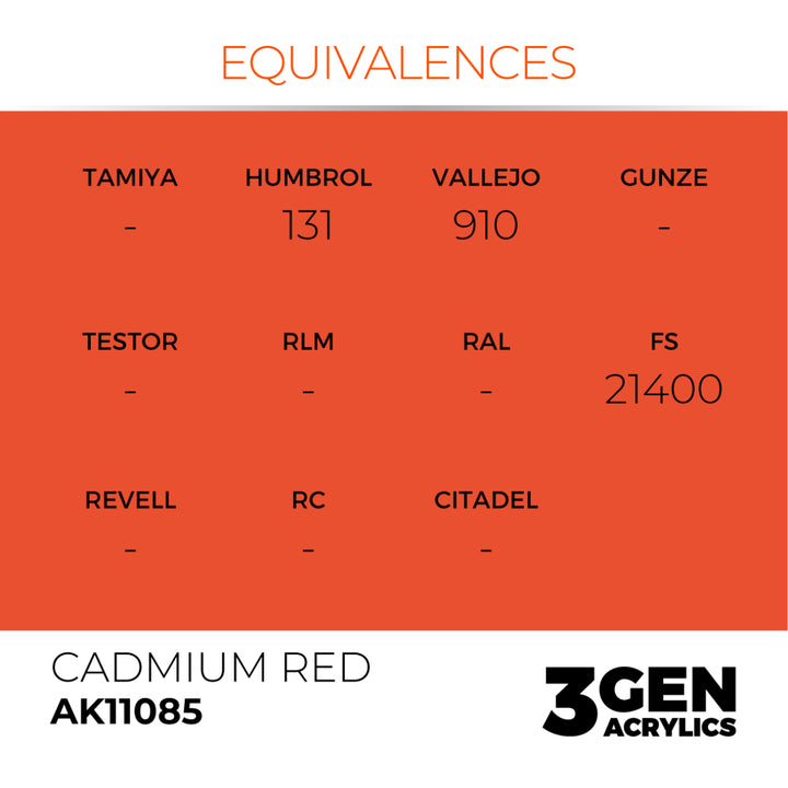 3GEN Acrylics: Cadmium Red (AK Interactive) (AK11085)