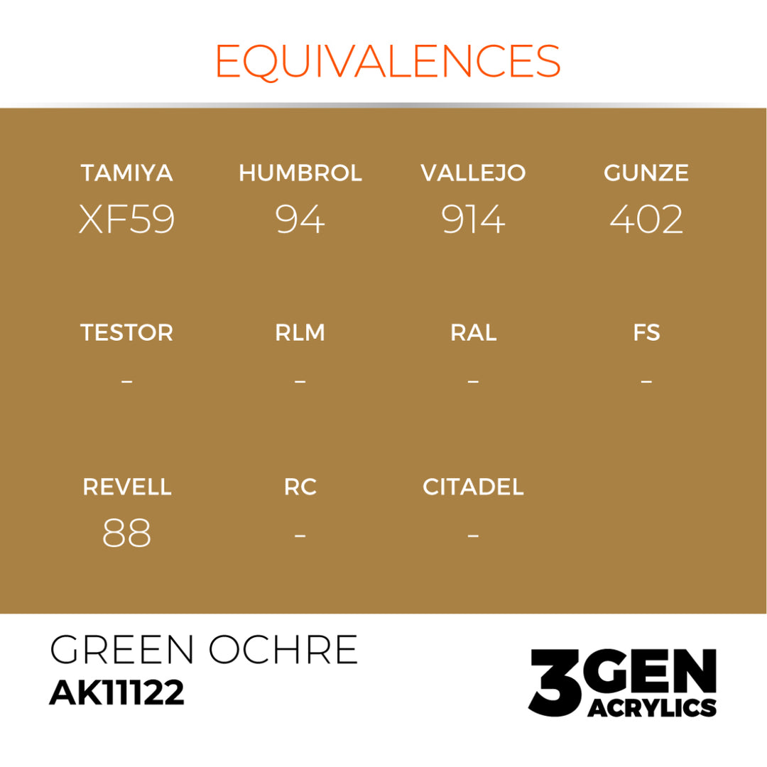 3GEN Acrylics: Green Ochre (AK Interactive) (AK11122)