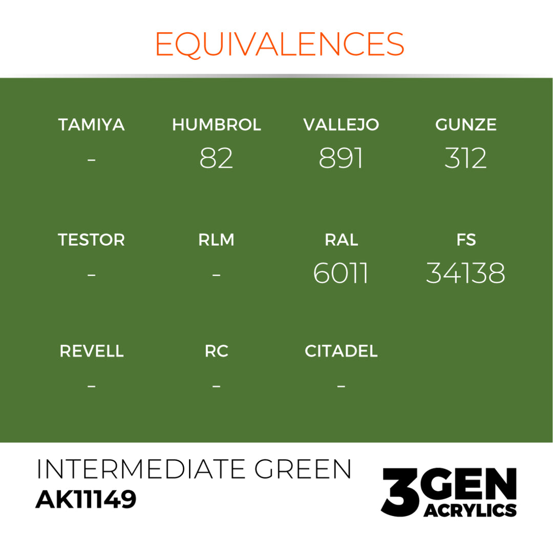 3GEN Acrylics: Intermediate Green (AK Interactive) (AK11149)
