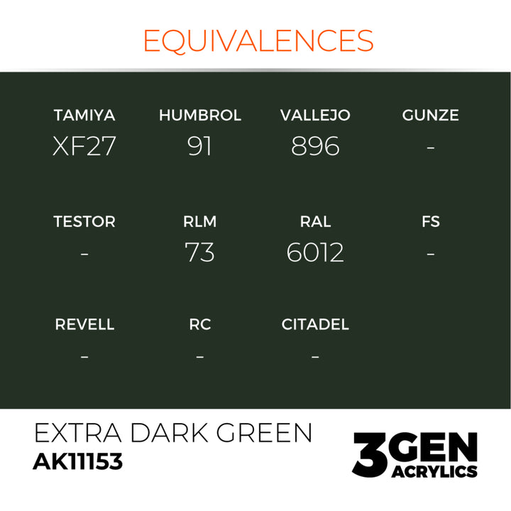 3GEN Acrylics: Extra Dark Green (AK Interactive) (AK11153)