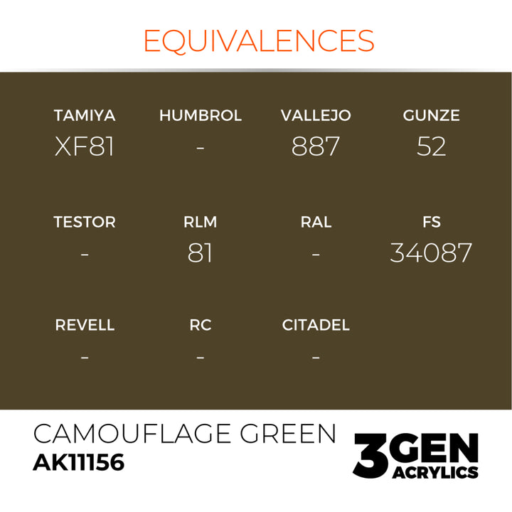 3GEN Acrylics: Camouflage Green (AK Interactive) (AK11156)