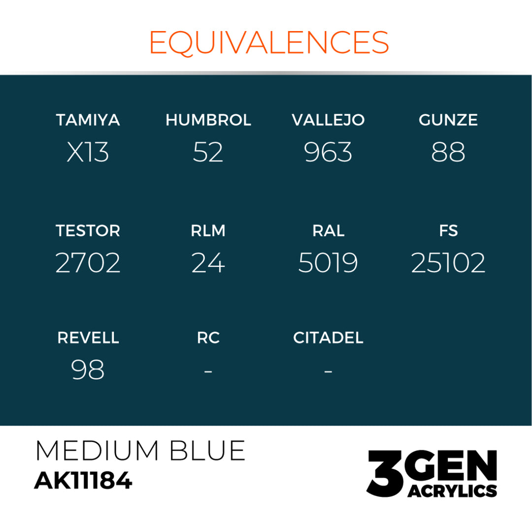 3GEN Acrylics: Medium Blue (AK Interactive) (AK11184)