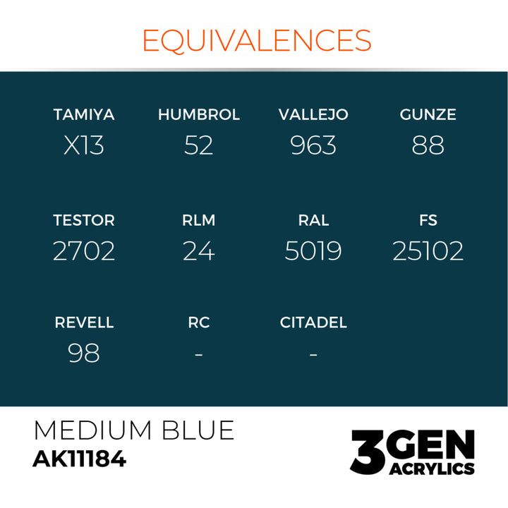 3GEN Acrylics: Medium Blue (AK Interactive) (AK11184)