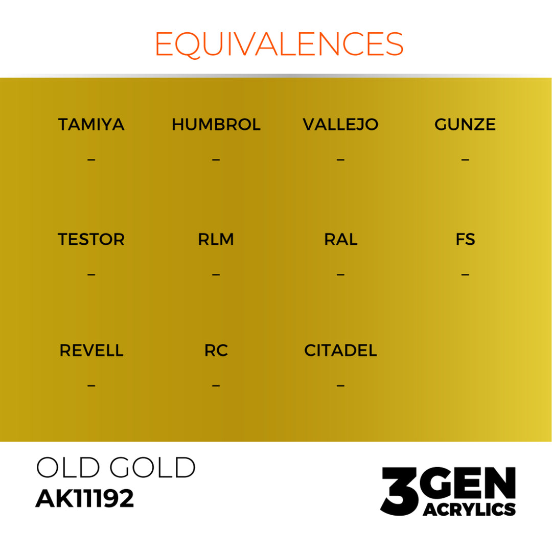 3GEN Acrylics: Old Gold – Metallic (AK Interactive) (AK11192)