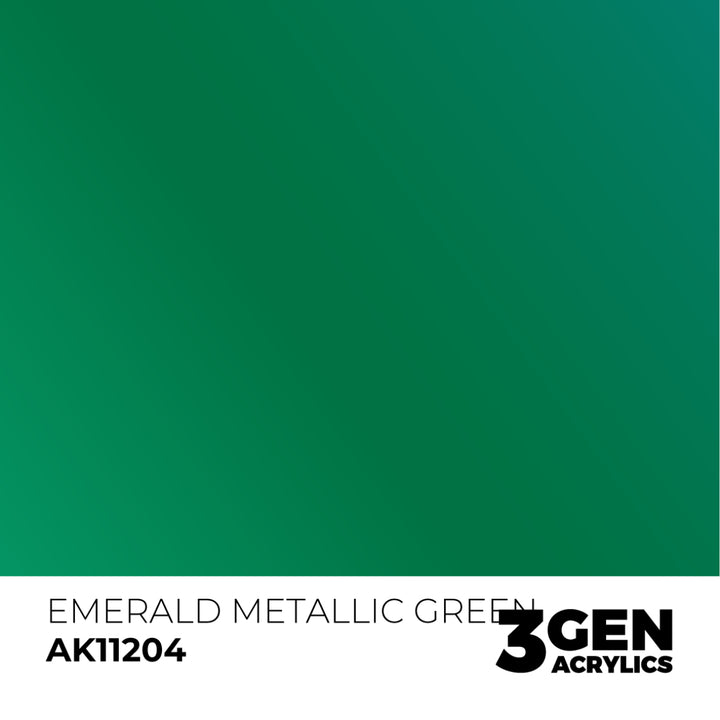 3GEN Acrylics: Emerald Metallic Green – Metallic (AK Interactive) (AK11204)