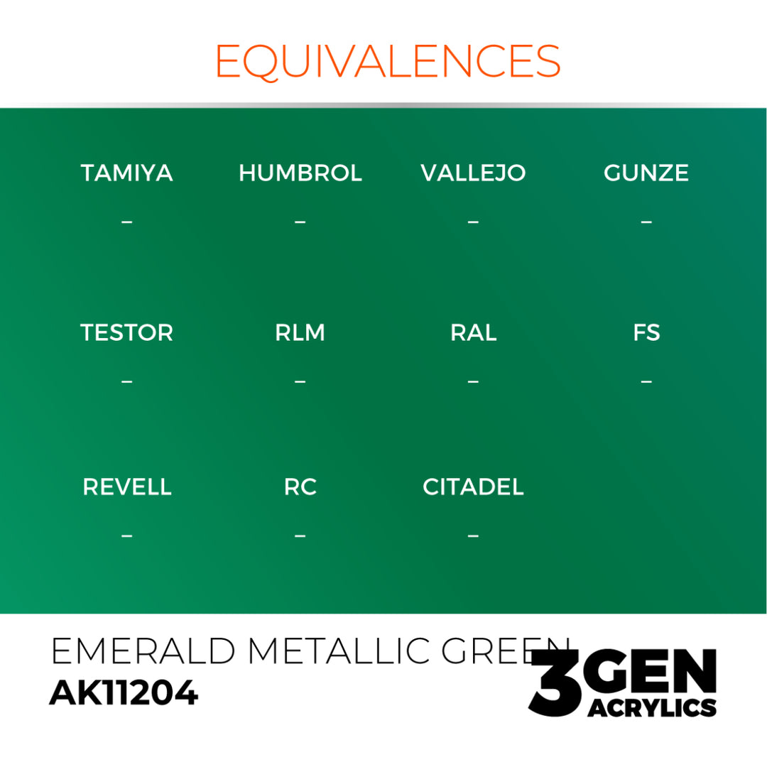 3GEN Acrylics: Emerald Metallic Green – Metallic (AK Interactive) (AK11204)