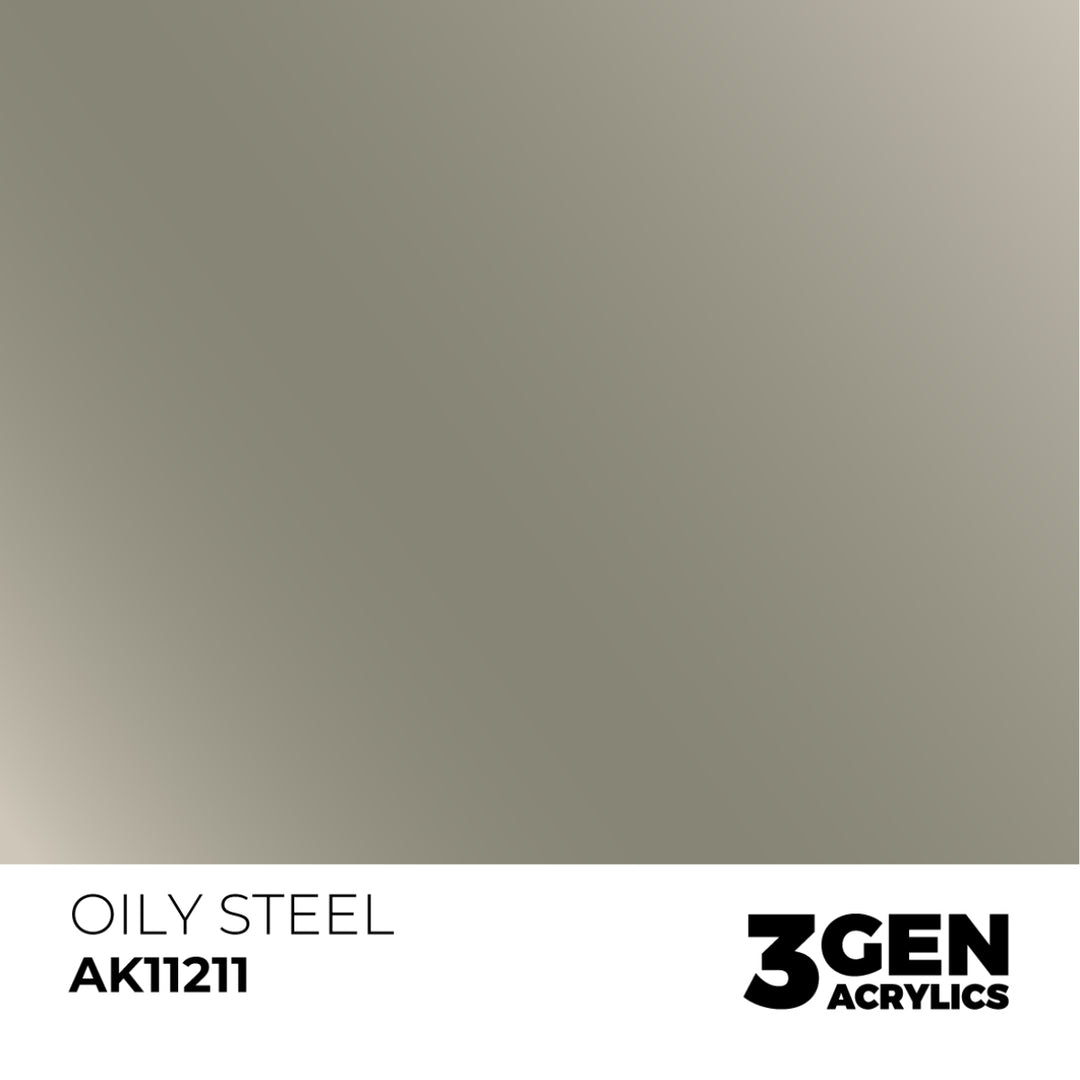 3GEN Acrylics: Oily Steel – Metallic (AK Interactive) (AK11211)