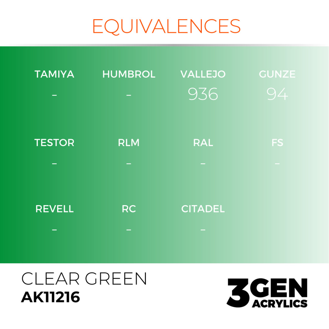 3GEN Acrylics: Clear Green (AK Interactive) (AK11216)