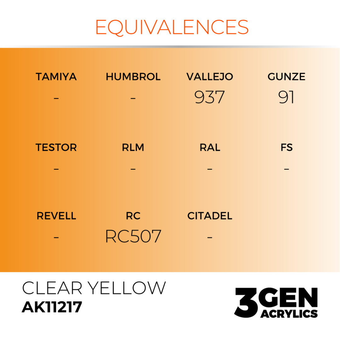 3GEN Acrylics: Clear Yellow (AK Interactive) (AK11217)